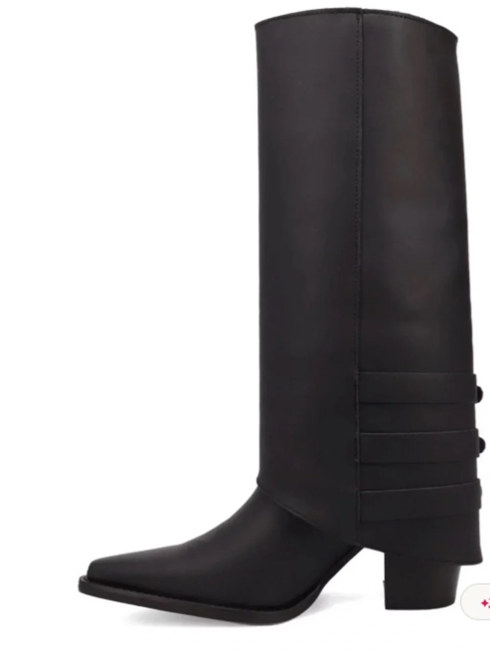 dingo Black Pointed Toe Buckle Boots